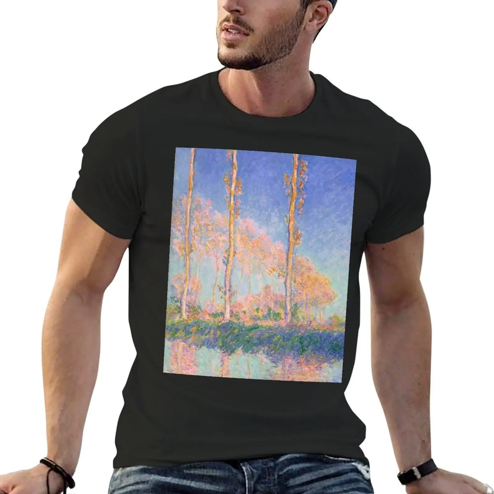 Claude Monet - Poplars (Autumn), 1891 T-Shirt graphics tees tshirts for men