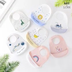 Soft Silicone Baby Bibs Boys Girls Stuff Waterproof Bib Feeding Infant Newborn Cartoon Aprons Toddlers Bibs Burp Cloths Bandana