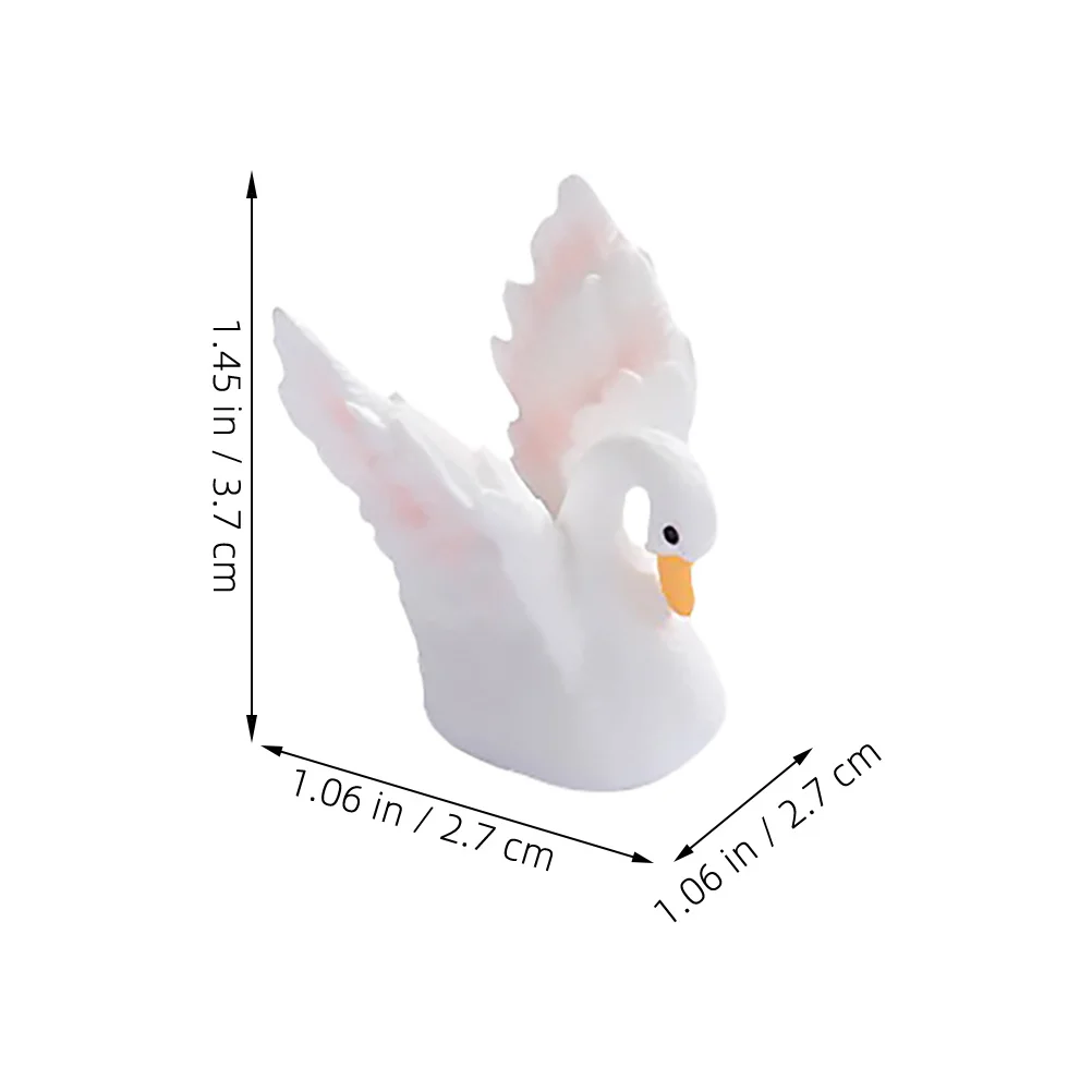 8 قطع تماثيل بجع صغيرة من الراتنج لتزيين الحدائق الخيالية والتراريوم وتزيين الكعك وترتيب الطحالب