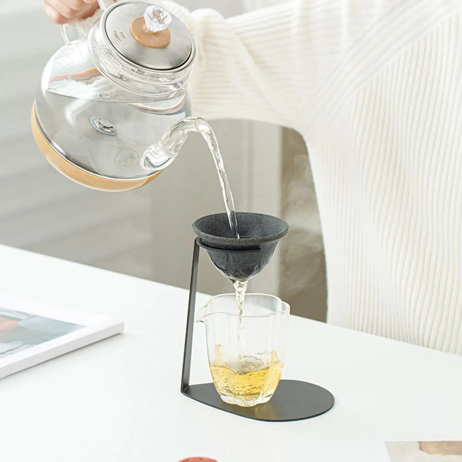 Heat Resistant Ceramic Microporous Tea Strainer Set For Brewing Tea Coffee Reusable Easy To Clean Multifunctional Ceramic Filter