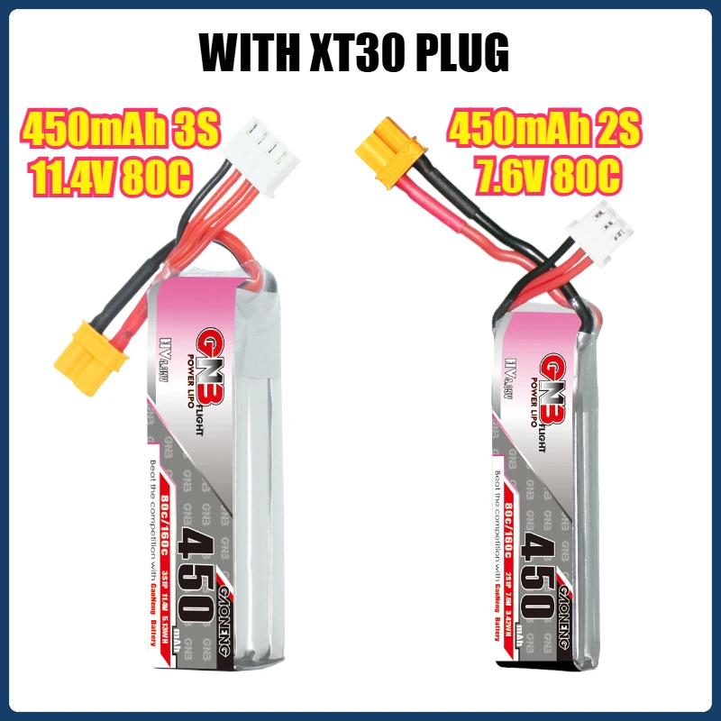 

450 мАч 80C 2S 7,6 В/3S 11,4 В с разъемом XT30 LiPo аккумулятор для модели Beta85X Drone FPV сбалансированной зарядкой литиевой батареи HV