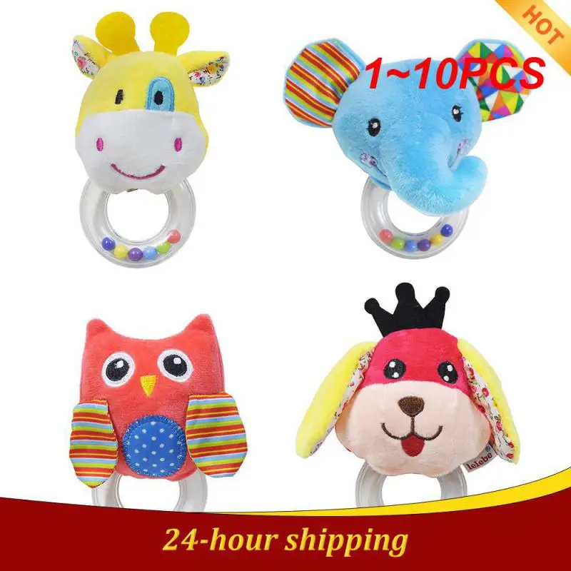 

1~10PCS Infant Rattle Bell Baby Kids Elephant Rattle Interactive Cute Cartoon Infant Baby Development Toy Animal Plush Handbell