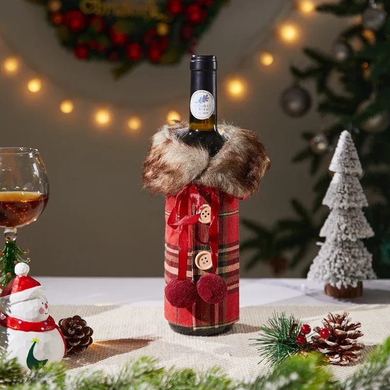 Christmas Decorations Wine Bottle Covers Festive Atmosphere Desktop Ornaments Elderly People Red Wine Champagne Scene Decoration