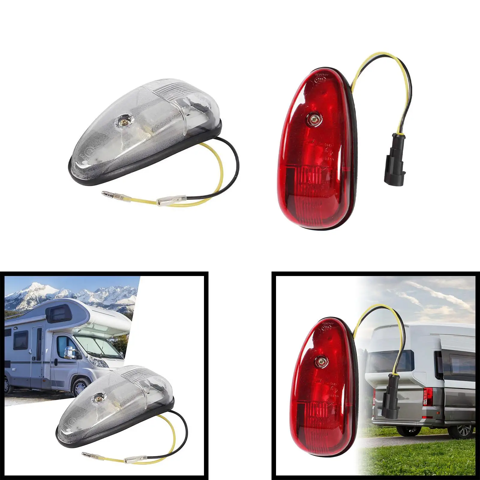 Generic RV Exterior Marker Lights Direct Replacement Convenient Installation Automotive Accessories for Camper RV Motorhome