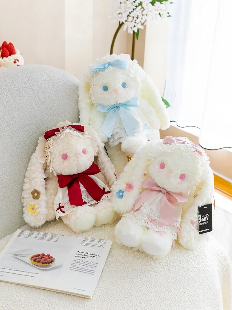 キュートなウサギとクマのぬいぐるみ、蝶ネクタイ付きバックパック、女の子の誕生日プレゼント、柔らかいぬいぐるみ、ppコットン入り布製おもちゃ、ティーンエイジャー向け