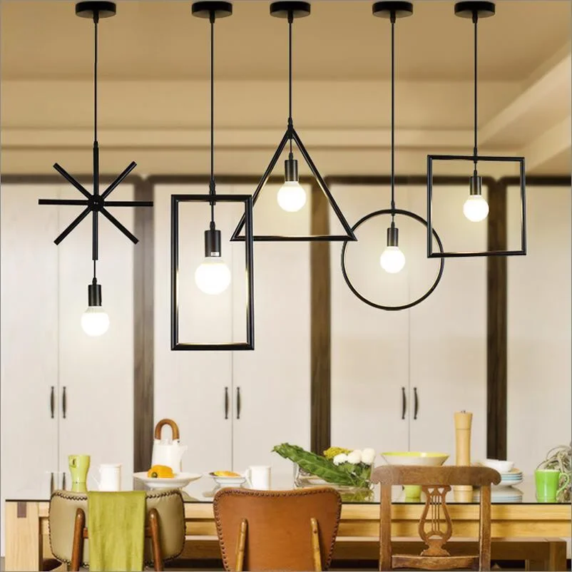 Nordic Modern Minimalist Restaurant Geometric Chandelier Originality Personality Living Room Clothing Shop Bar Industrial Light