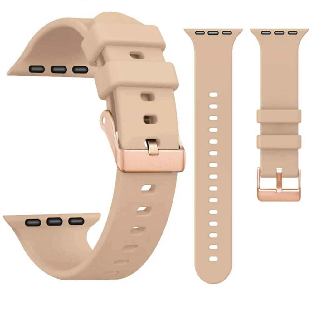 Браслет для Apple Watch Ремешок S10 42 мм Силиконовый ремешок серии 9 8 7 41 мм 6 5 4 40 мм SE 40 мм Сменный ремешок серии 3 2 1 38 мм