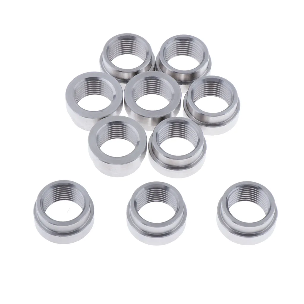 

10 Pcs O2 Oxygen Sensor M18x1.5 Stainless Steel Iron Weld On Bung Plug Stepped Nut Cap Kit For Lambda Sensor Oxygen Sensor