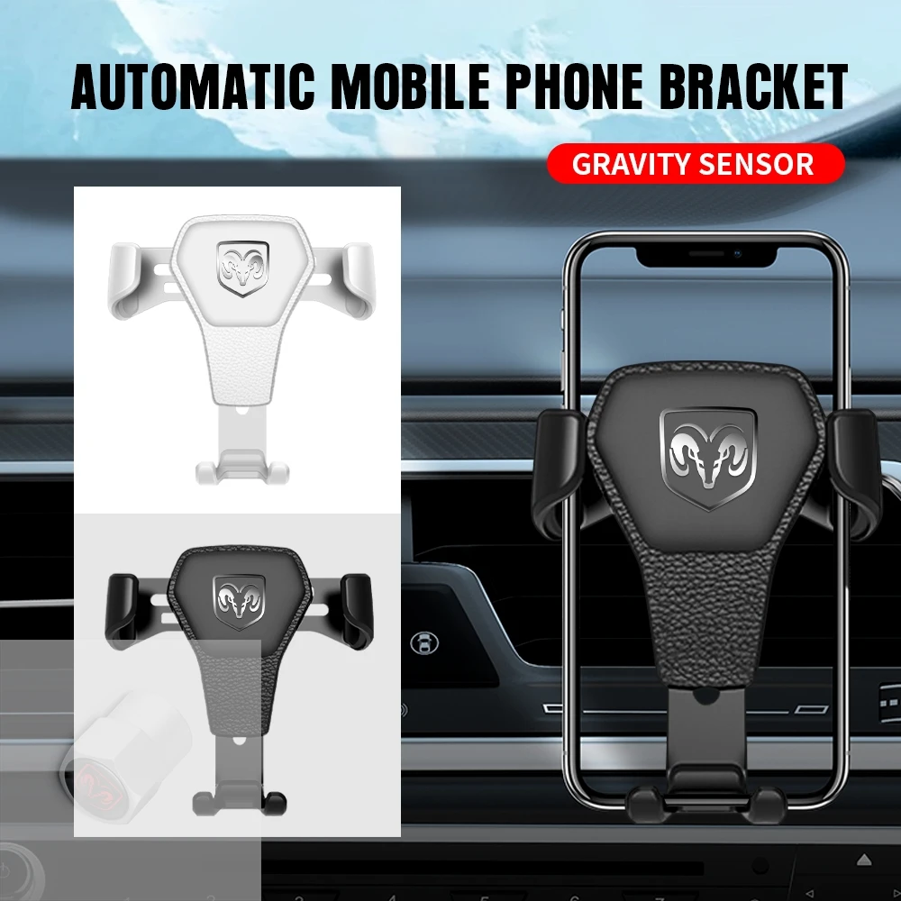 Car Emblem Phone Holder Gravity Holder Accessories For Dodge Durango Caliber Dakota Neon SXT Nitro Avenger Dart SRT Ram Caravan view 2