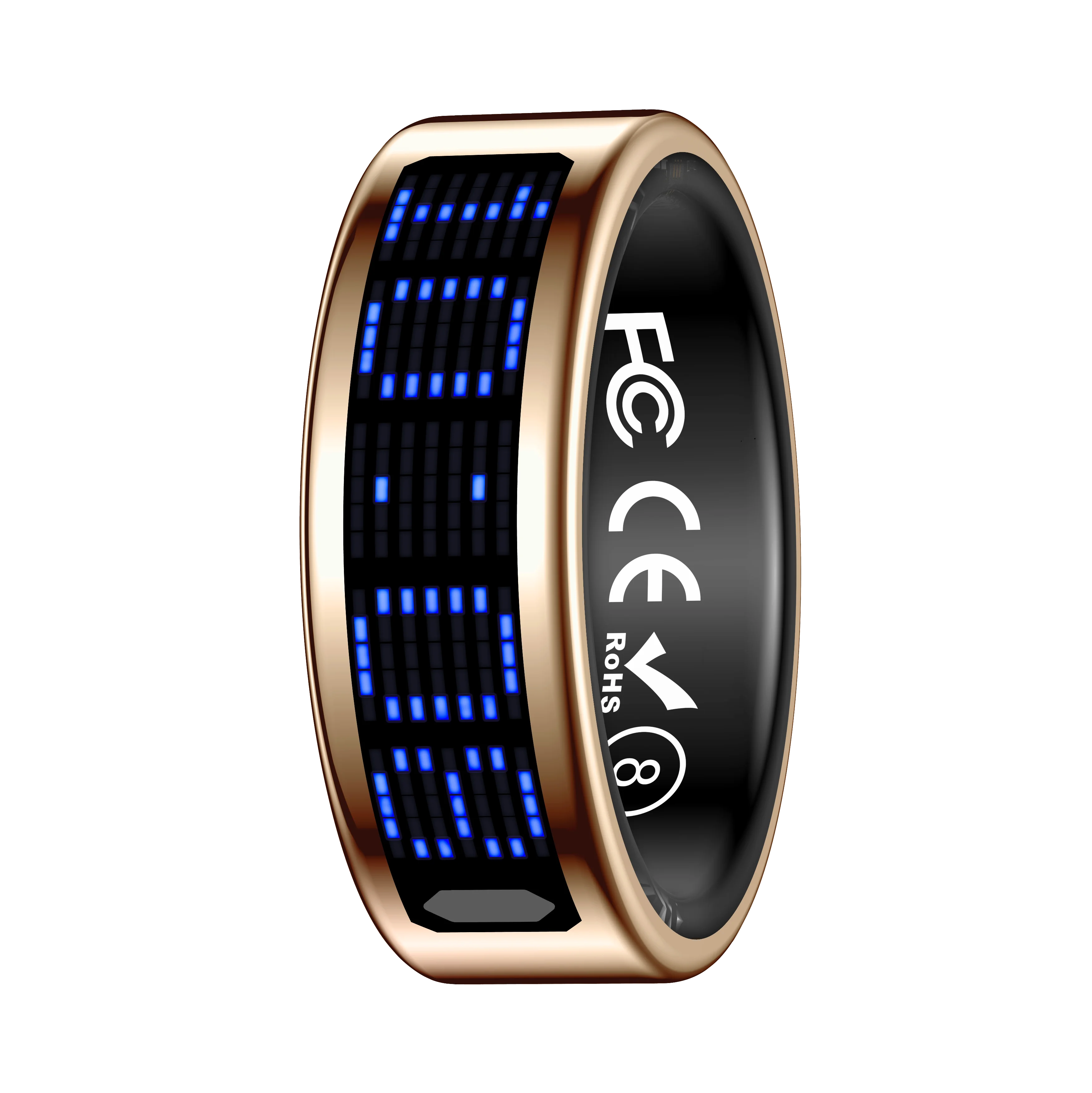 Anello intelligente in acciaio inossidabile con touch screen per il controllo dei gesti Monitoraggio della salute e del fitness Monitoraggio del sonno Controllo dell'app Android