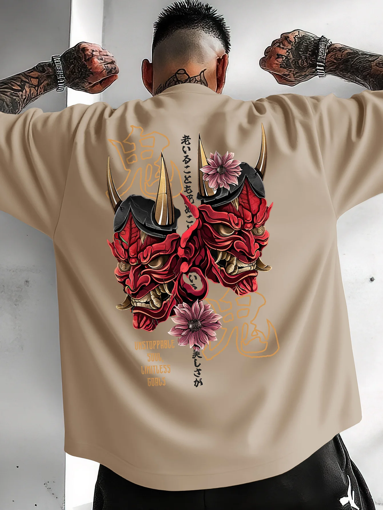 انمي ياباني الشيطان الوجه طباعة 100% القطن الرجال النساء تي شيرت الصيف الخريف اليومية الرياضة في الهواء الطلق عادية الشارع قصيرة الأكمام #5