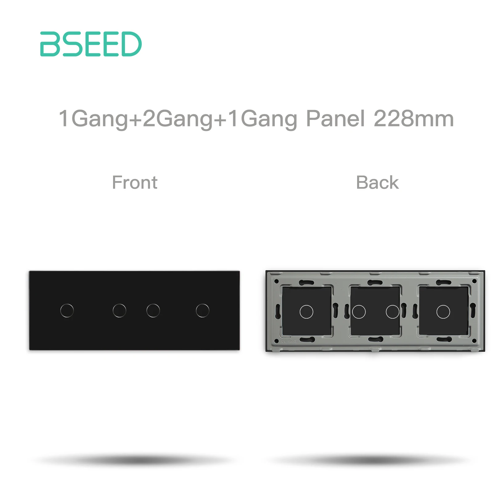 BSEED EU-Standard 228 mm Glasscheibe 4/5 Gang Touch-Schalttafel Metallrahmen inklusive kostenloser Kombination DIY-Teile