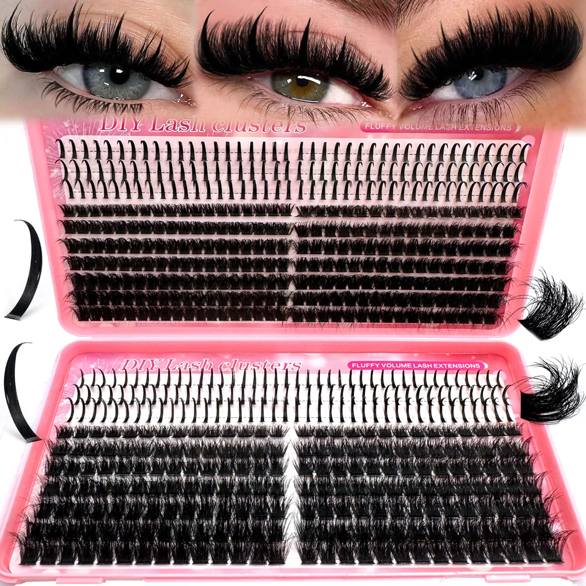 5-in-1 Wimpernbüschel 50D-200D Lang 8-16mm Wimpernspikes Wimpernbüschel Volumen Einzelwimpern DIY Spiky Wimpernverlängerung Manga