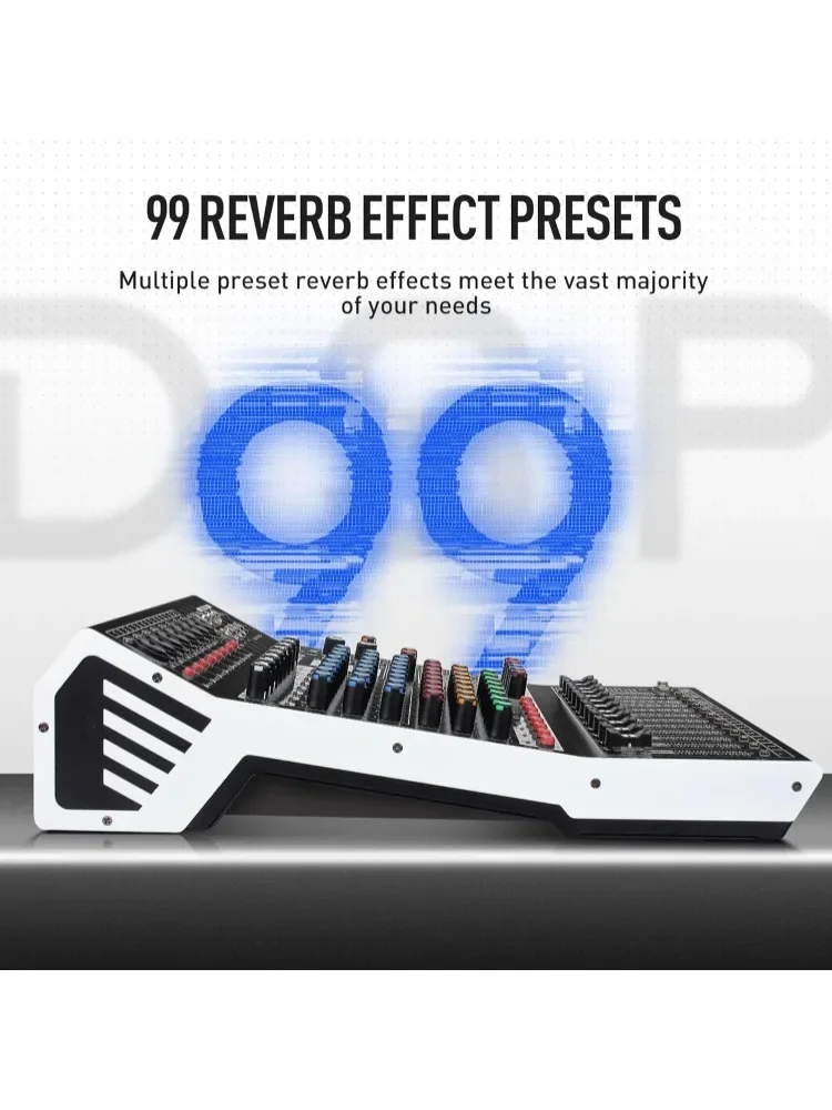 Fast Shipping.12-Channel Bluetooth Studio Audio Mixer 99 Bit DSP Digital Processor w/USB MP3 for PC Recording Input, RCA, XLR Mi