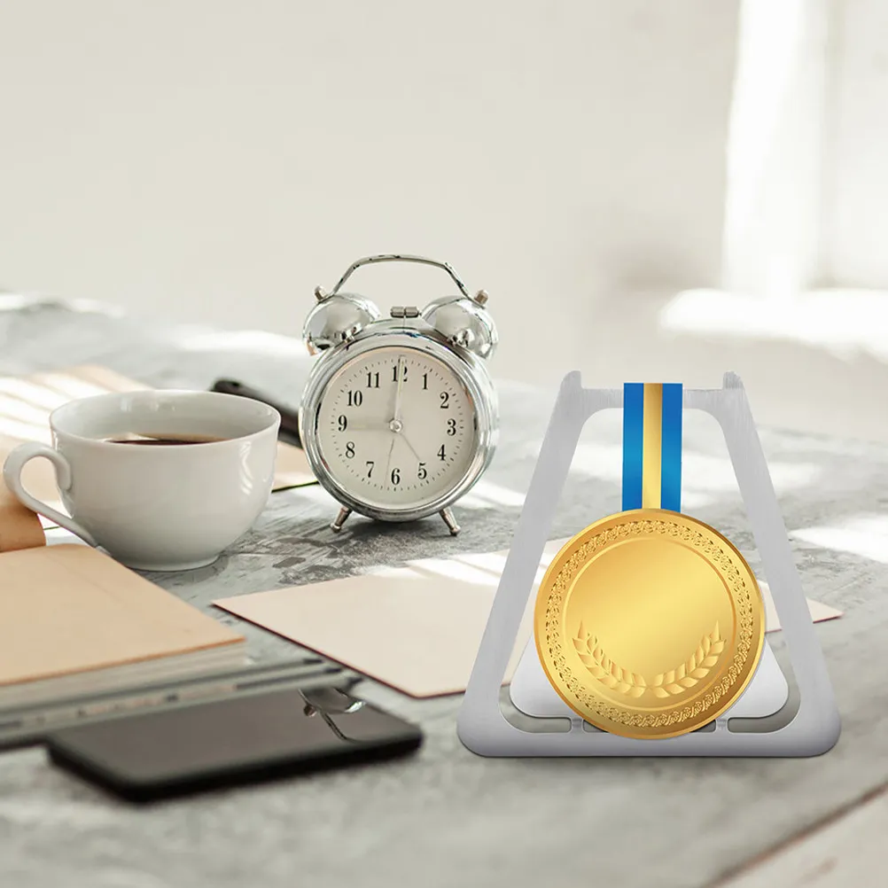 2Pcs Stainless Steel Medal Rack Compact Space Saving Medal Holder Award Display Stand for Tabletop Badge Display Stand