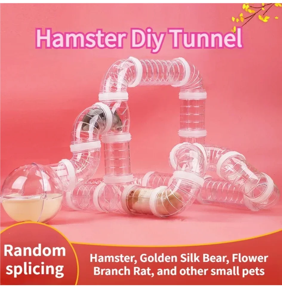 

Hamster Toy Maze DIY Remodeled Cage External Tubes Tunnel Set Sports U Pipe Hamster Accessories Pipeline Chinchillas Supplies