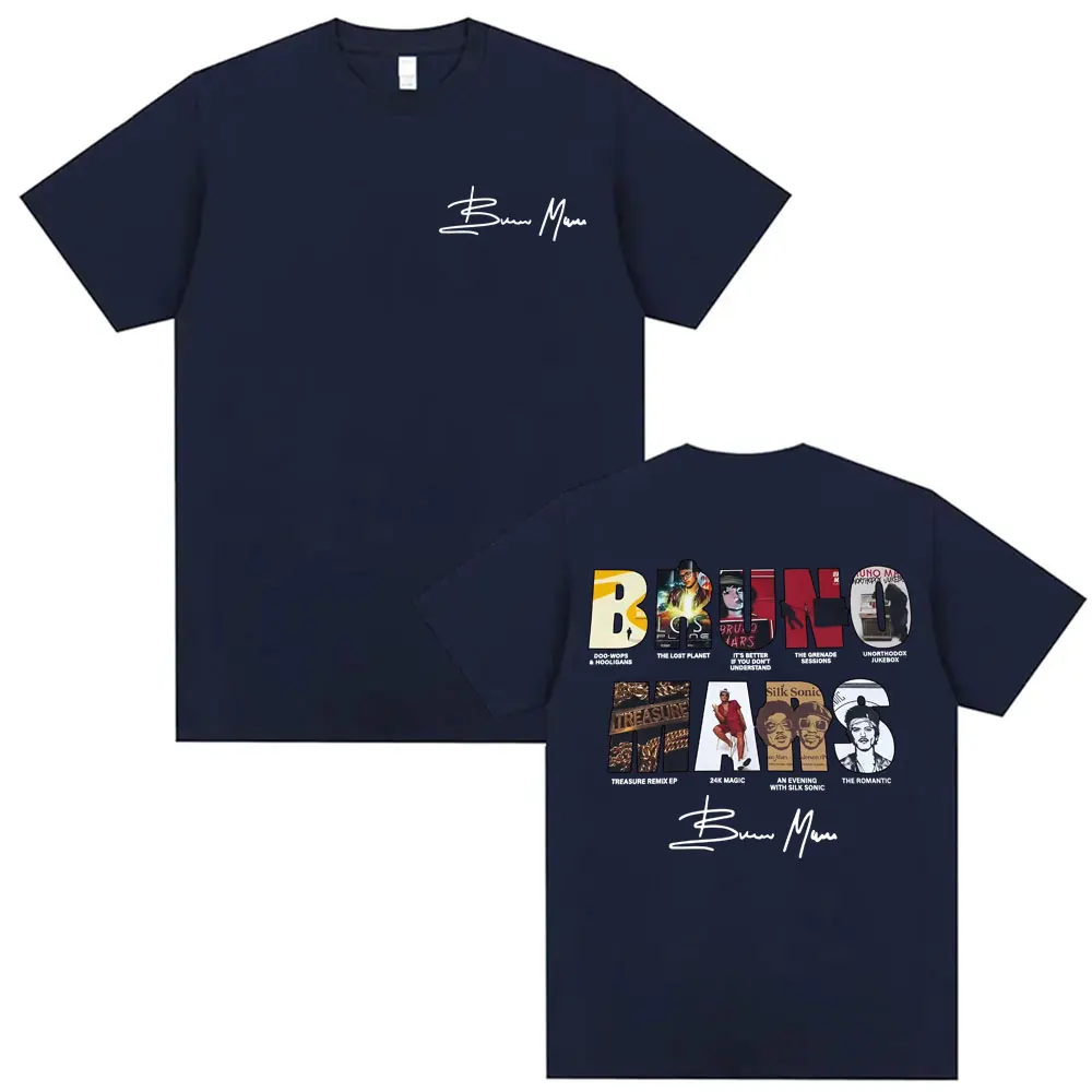 Bruno Mars The Romantic 2026 Album Cover T-shirts Men Women Fashion Hip Hop Streetwear T Shirt Cotton Casual Oversized T Shirts