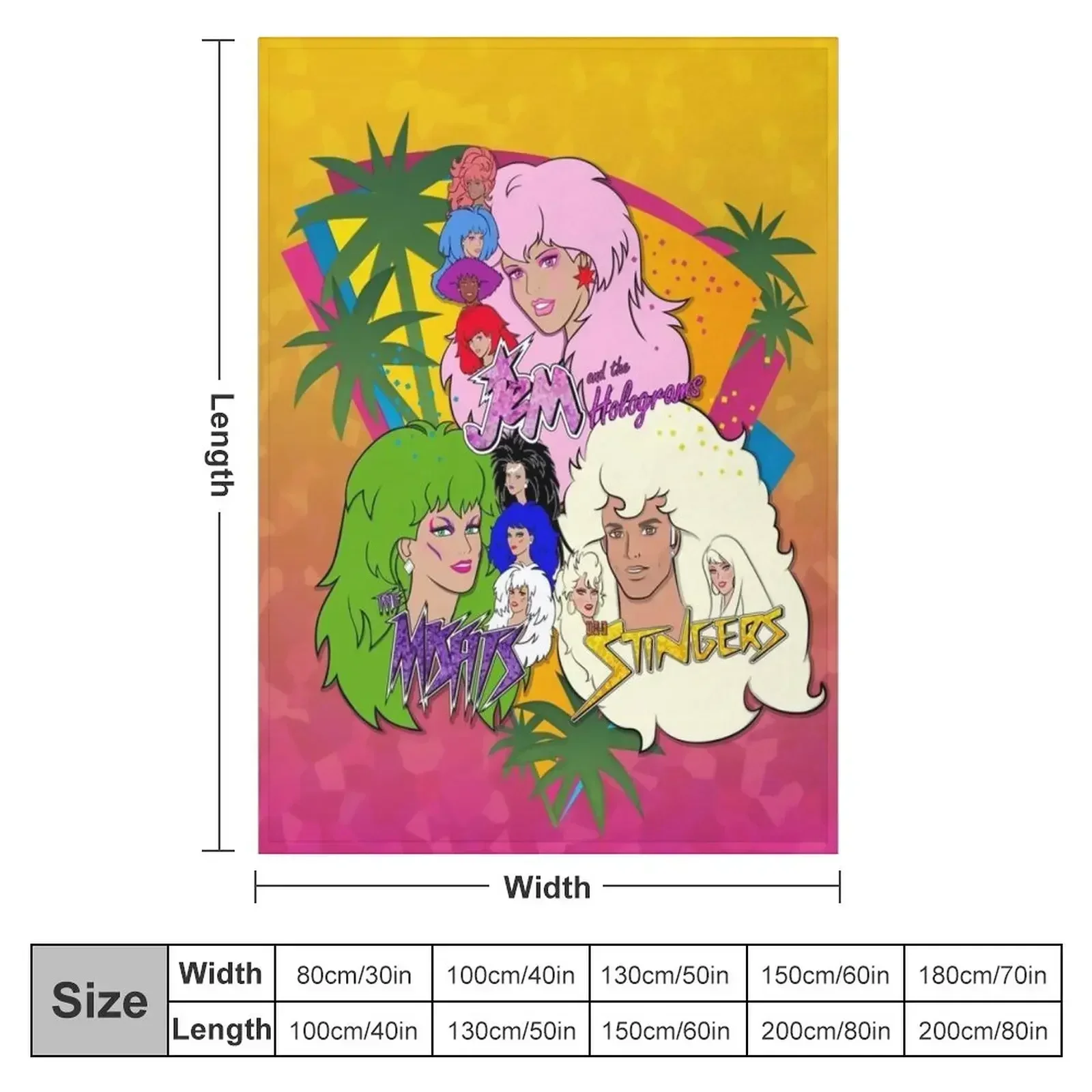 Jem Battle of the Bands Throw Blanket sofa bed Warm Multi-Purpose Comforter Blankets