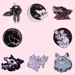 Pin Club | Wolf Series Punk Skeleton Custom Badges Animals Fox Deco Gifts High-quality Brooch Hat Clothes Accessories Wholesale