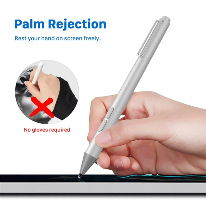 AP-Touch Stylus Pen With 4096 Pressure Sensitivity Palm Rejection For Microsoft Surface Pro 9 Pro 8 Touchscreen Laptops Sliver
