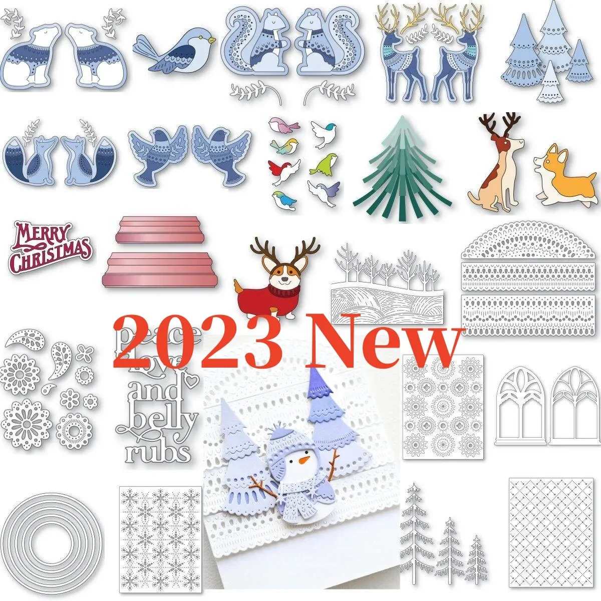 

Christmas Tree Floral Animal Metal Cutting Dies Stencil for Decorating Scrapbook Diy Paper Card Album Mould Embossing 2024 Craft