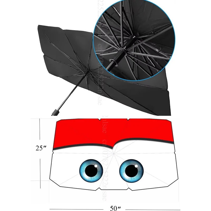 

Summer Cartoon Eyes Windshield Sunshade Umbrella Foldable Car Sunshade Front Window Cover for UV Ray Block & Sun Heat Protection