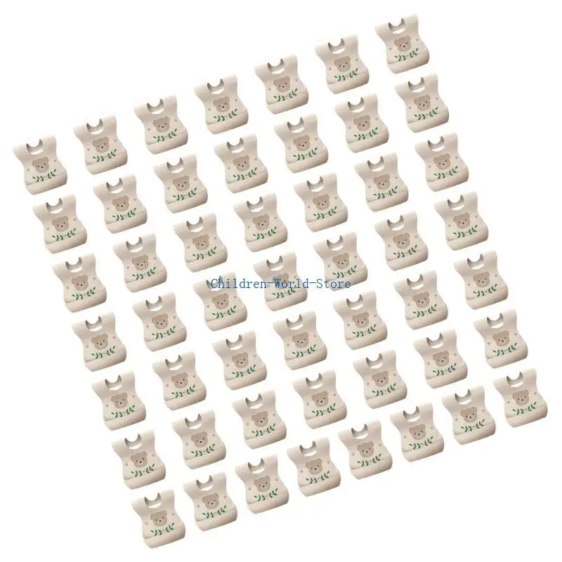 

R9JD Pack Of 50 Disposable Baby Bib Bear Pattern Newborns Bib for Easy Mealtime