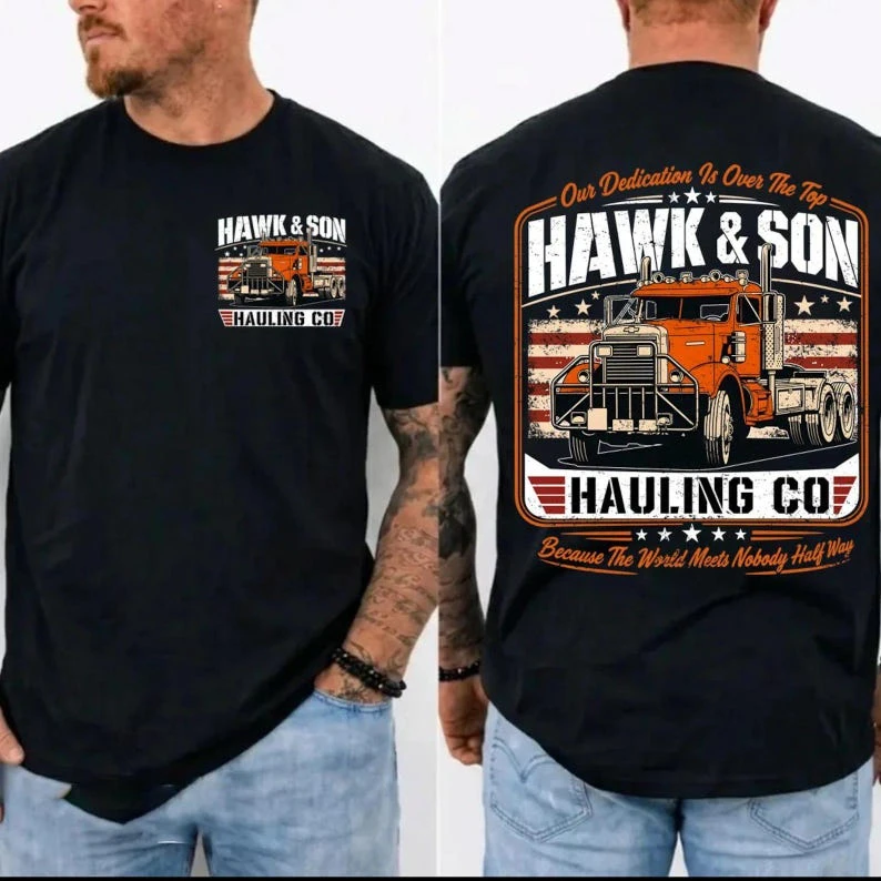 Hot Sale 2026 Summer Over The Top Trucker Shirt Hawk and Son Shirtvintage Arm Wrestling Movie Tshirt Classic 80s Gift