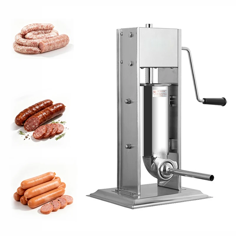 Durable Stainless Steel Vertical Sausage Stuffer Machine Manual Meat Filler For Small Business And Farmhouse Production