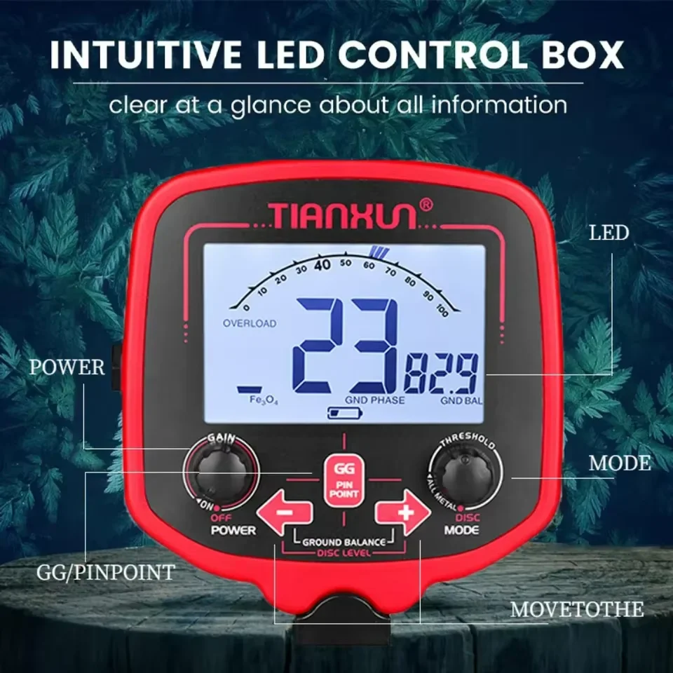 Professional Underground Gold Metal Detector TX850L Control Box Coil Rod Armrest Assembly Accessories Option Strong Detection