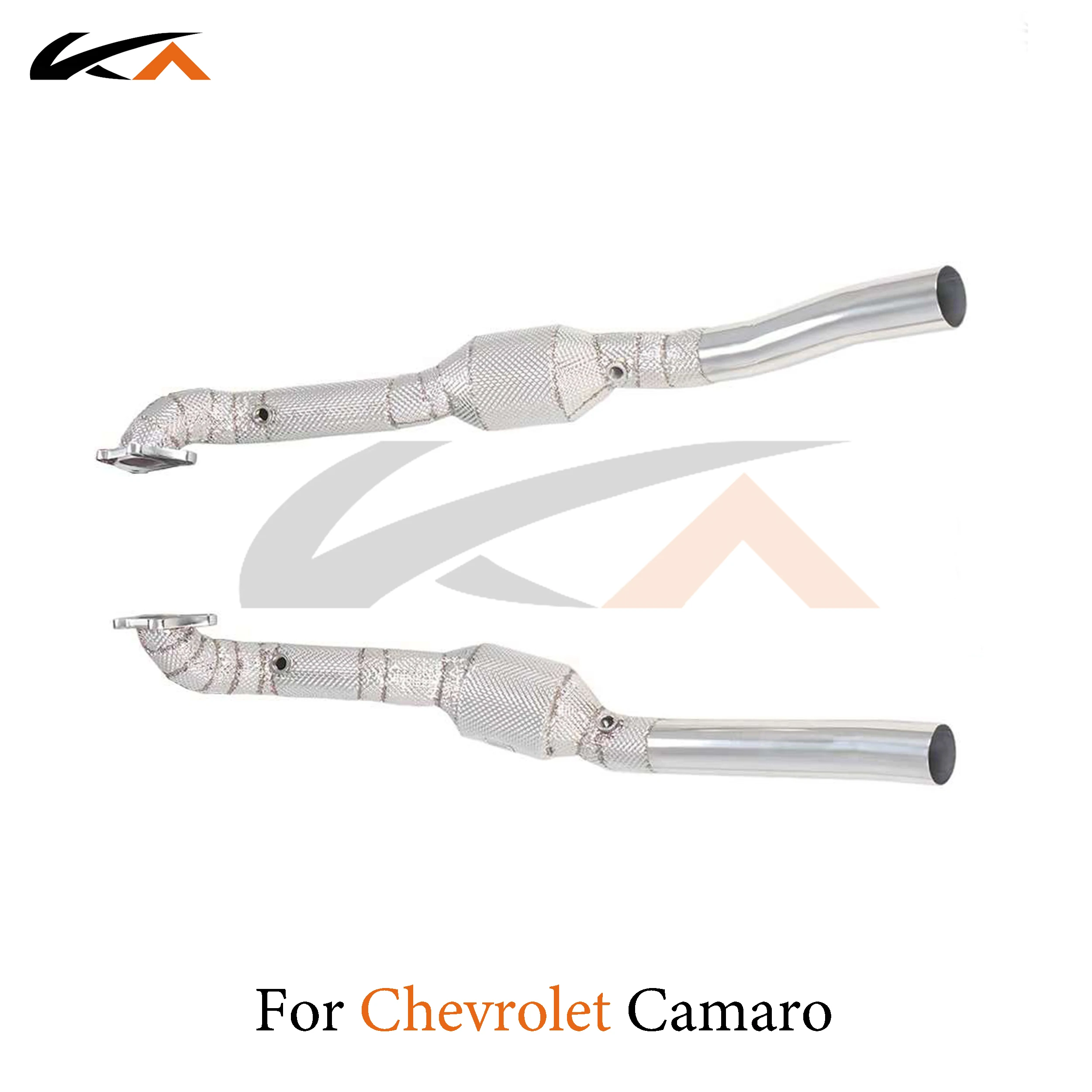 KA Tuning downpipe exhaust stainless headers for Chevrolet Camaro 3.6 axle pipe performance parts heat shield catalysis