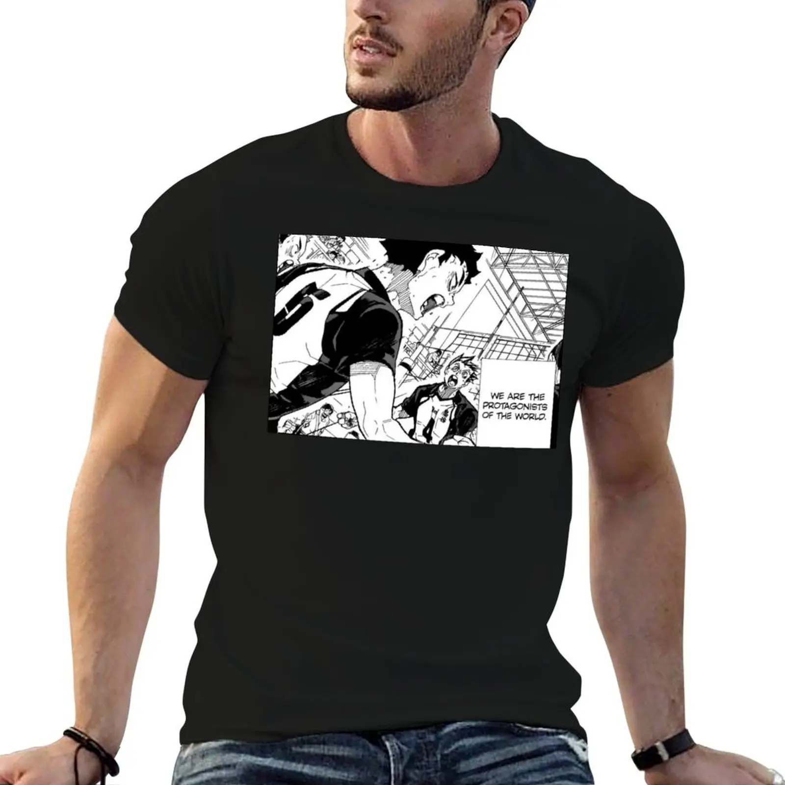 

protagonists of the world - bg T-Shirt man t shirt cotton t shirts for man graphic funny T-Shirt