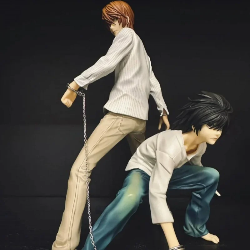 New 22cm Death Note Anime Figure Gk Yagami Light & L Combination Model Statue Pvc Scene Decoration Desktop Decoration Toy Gift