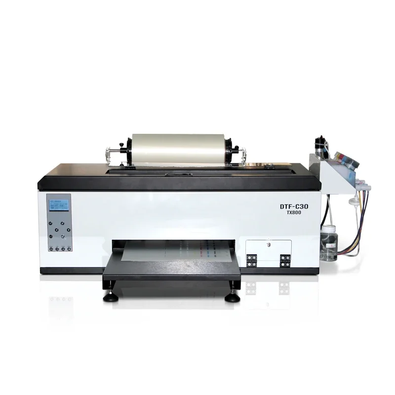 A3+ 33cm DTF-C30 DTF Printer with TX800 Printhead White Ink Circulation System to Transfer Roll PET Film or Sheet Film