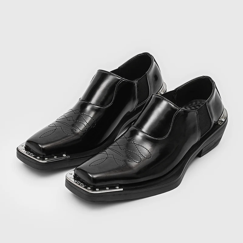 Men Loafers Black British Casual Comfortable One-piece Business Office Formal Leather Shoes Gentleman's Social Shoes Size 38-46