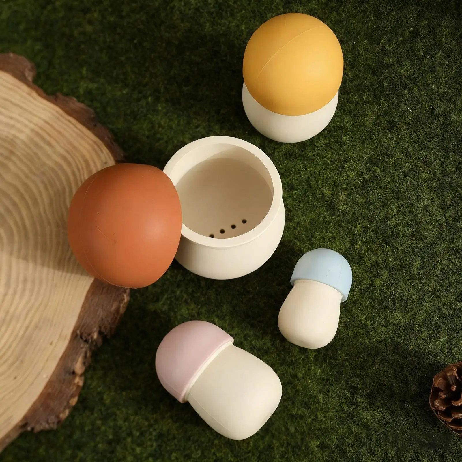 Jouet à empiler champignon en Silicone, jouets éducatifs, reconnaissance de la forme, poupée empilable pour la maison, les voyages, l'école à domicile, salle de jeux