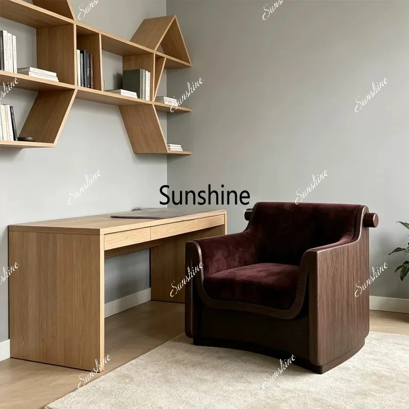 French retro light luxury single sofa chair bedroom study leisure armchair