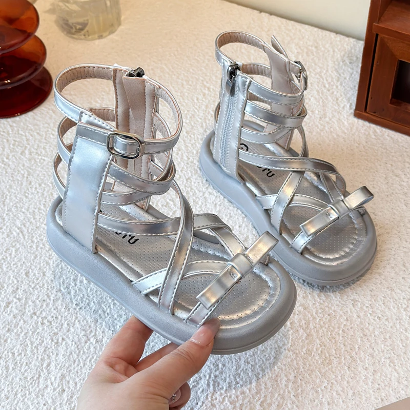

Summer Fashion Kids Roman Sandals Children's Design Hollow-out Sport Sandals Soft Flat Strappy Sandals Girls Cute Beach Shoes