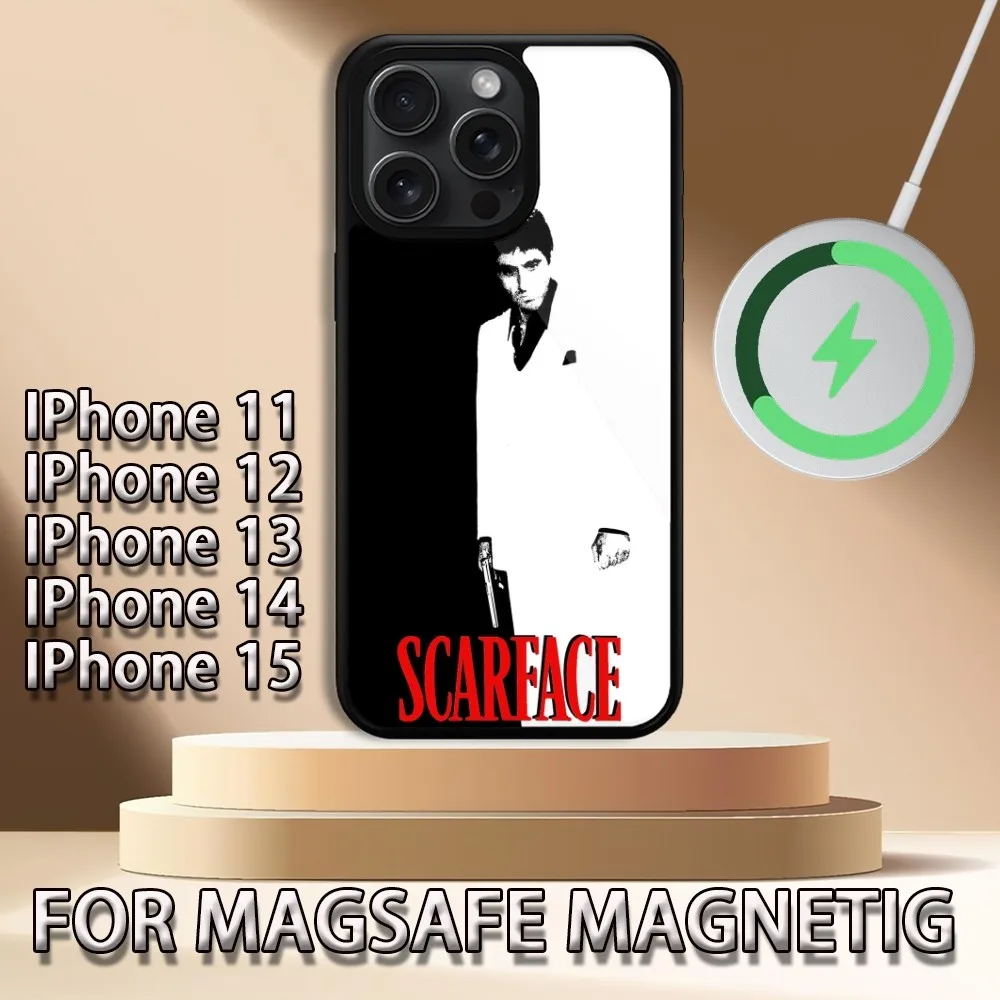 S-Scarface 1983 film Al Pacino  Phone Case For iPhone 15 14 13 12 11 Pro Max Plus Magsafe Magnetic Wireless Charging Cover