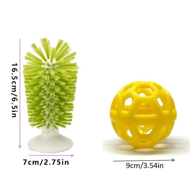 Turtle Shell Cleaning Brush With Sucker Turtle Tank Decor Turtle Feeding Ball Turtle Aquarium Ornaments view 6