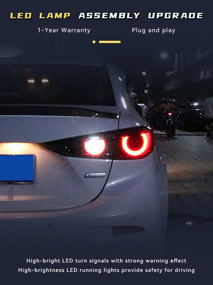 Taillight For Mazda 3 Axela Mazda3 2014-2019 Shark Eyes Design Upgrade Cool LED DRL Tail Lights Turn Signal Tools Accessories