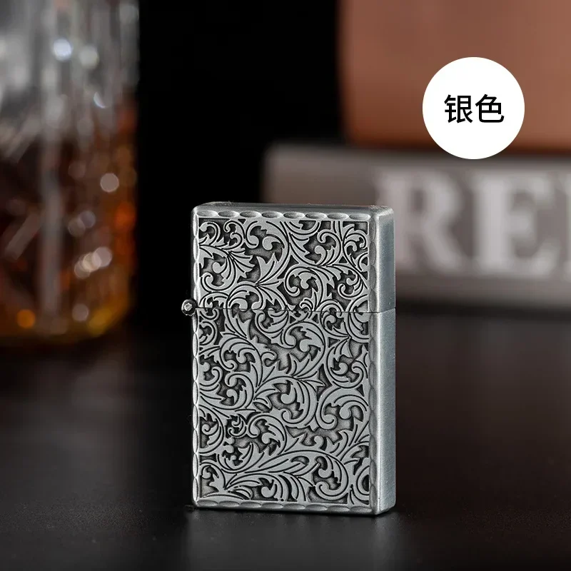 Vintage WindInflatable Lighter The Arabesque Pattern Lighter Block Rushes Smoke Accesoires Gadgets for Men Butane Gas Lighter