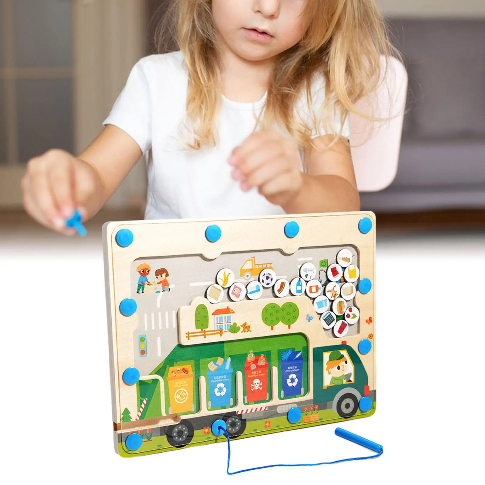 Garbage Classification Busy Board Toy Children Learning Board for Travel Toy