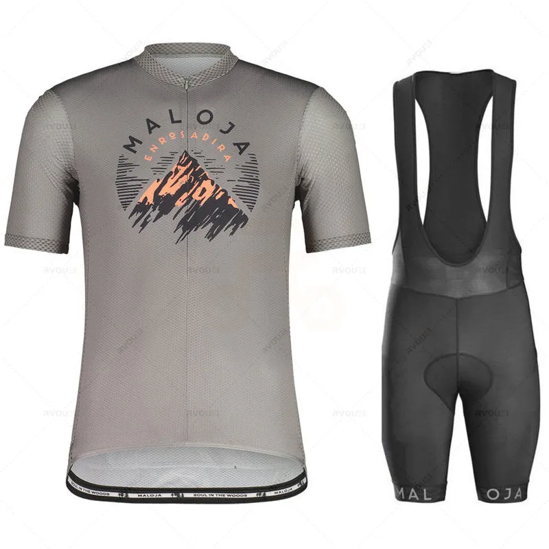 Maloja Bike Cycling Jersey Set for Men, Short Sleeve Mountain Uniform, Cycling Clothing Suit, Summer