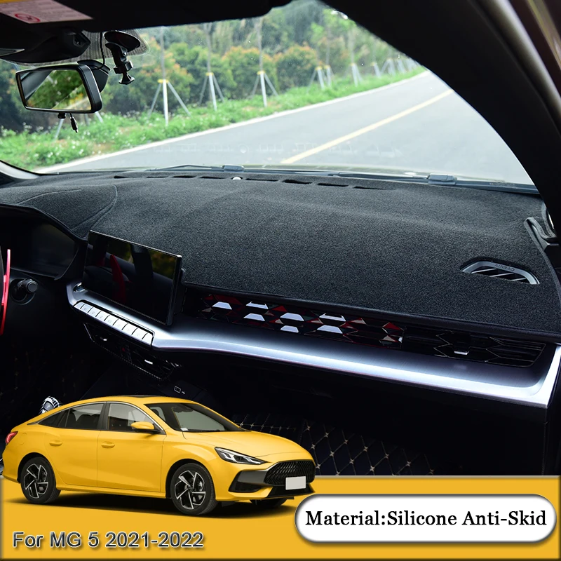 Car Styling Fit For MG 5 2021 2022 Car Dashboard Protective Mat Shade Cushion Pad Rose Carpet Mat Cover Automobiles Accessories