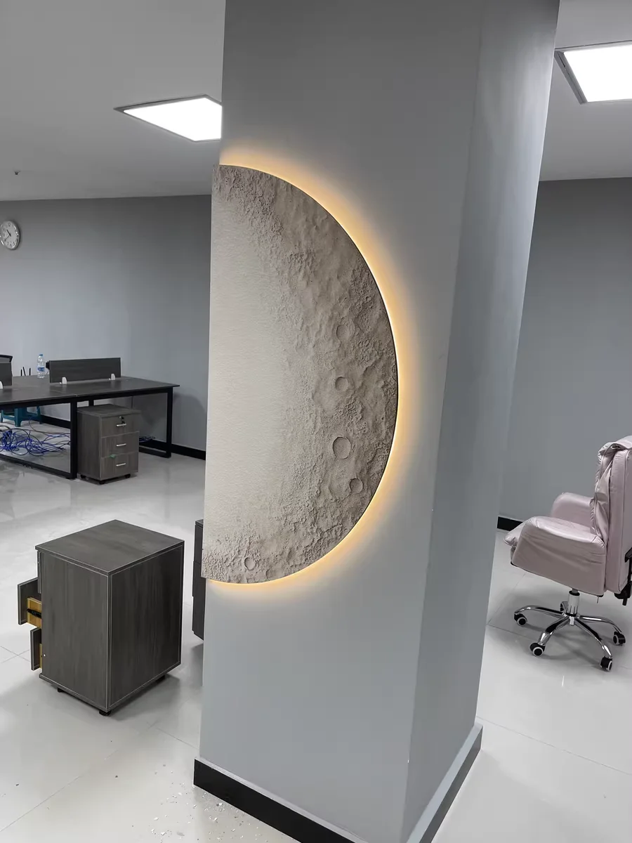 Moon shaped LED ambient light mural light, modern minimalist corridor hanging paintings GN631TB