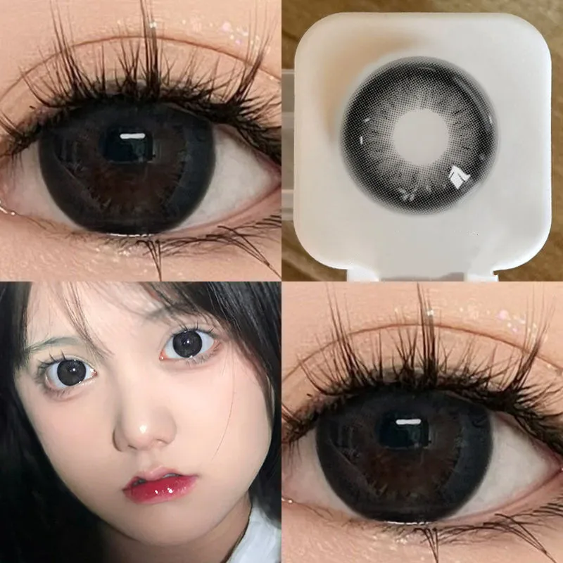 KSSEYE 1 Pair High Quality Black Large Diameter Color Contact Lenses for Eyes Annual Soft Round Beautiful Pupils Fast Shipping