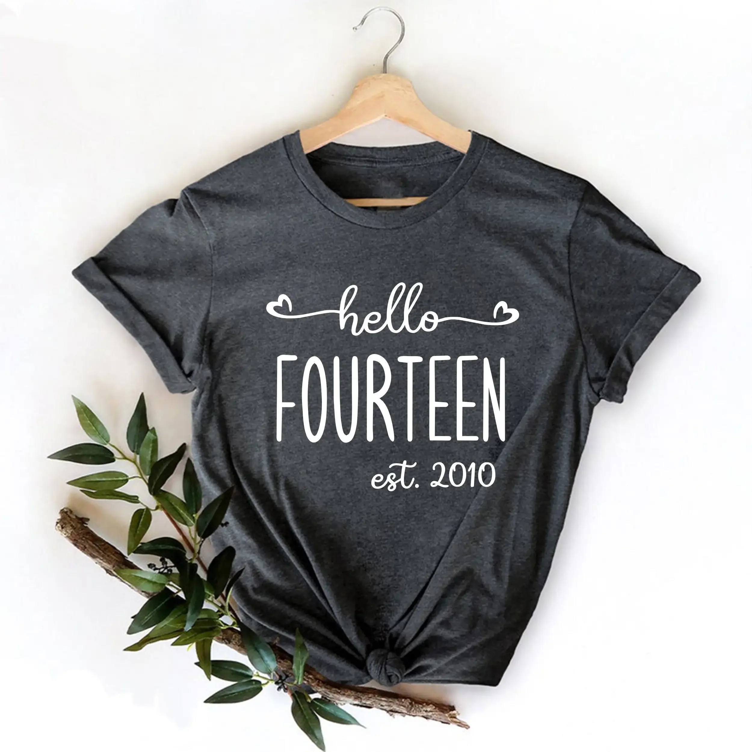 Hello 14 T Shirt Fourteen Est Fourteenth Birthday Turning 14Th For Girls Party