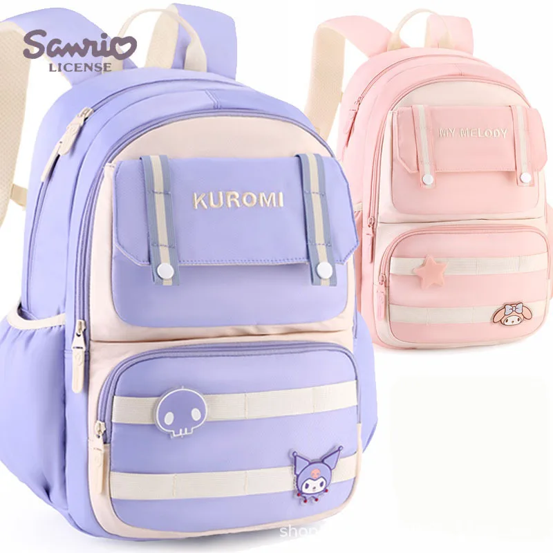 Sanrio Student School Bag Backpack Backpack Lightweight New Air Cushion Cartoon School Bag My Melody Kuromi Student Gift