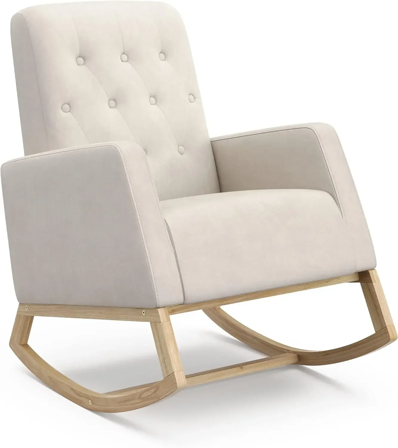 home.Storkcraft Northern Lights Nursery Rocker (Natural/Ivory) - Upholstered, Button-Tufted Rocking Chair for Nursery